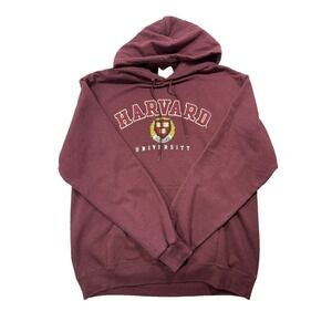 Champion Harvard University Hoodie Sweatshirt Mens Medium Maroon Hooded Pullover